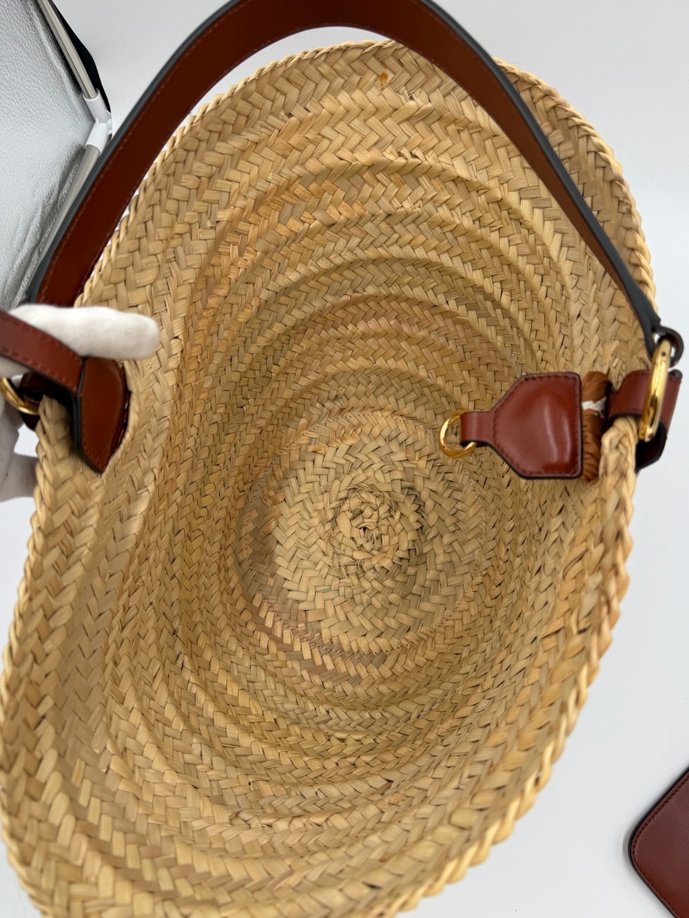 Chloe Panier Raffia Basket Bag Horse Print Silk Scarf & Pouch - Excellent w/COA - Picture 7 of 16